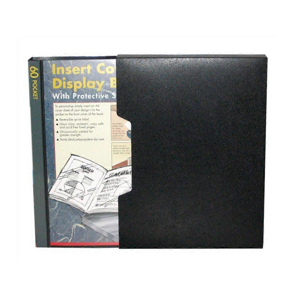 60 PAGES Colby Display Book Solid Front Back Covers A4 Black Impact Resistant