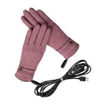 Full-Finger Heated Gloves with Selectable Warming, Two USB Power Cables, and Cord Button Control for Outdoor Use  Purple