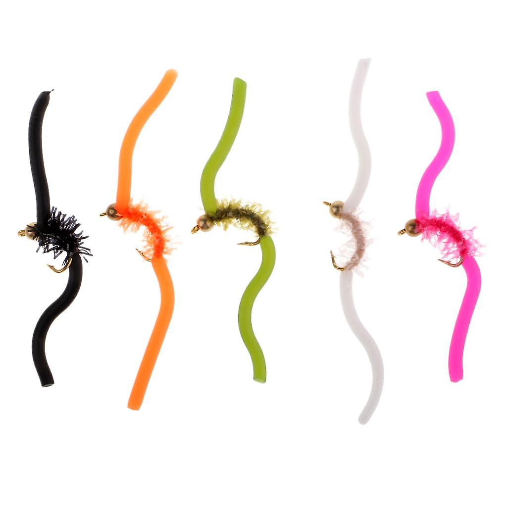 5 stk San Juan Squirmy Wormy Trout Worm Fly Sortiment Fiskefluer Pack 1