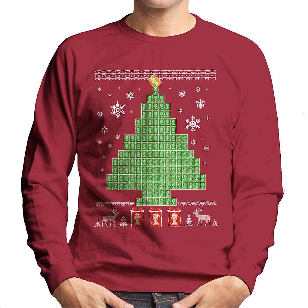 Stempel Weihnachtsbaum Muster Herren Sweatshirt