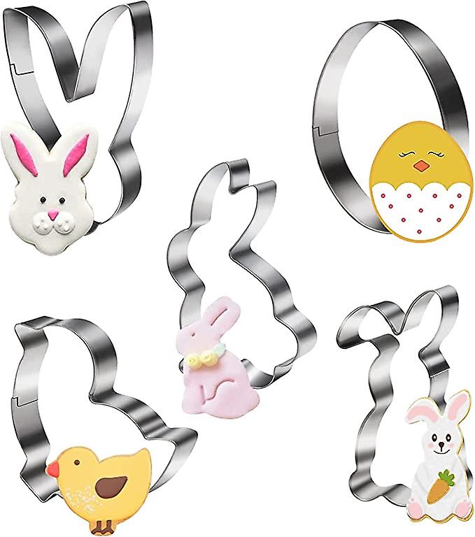 5pcs Easter Cookie Cutters for Kids, Easter Cookie Cutter Set