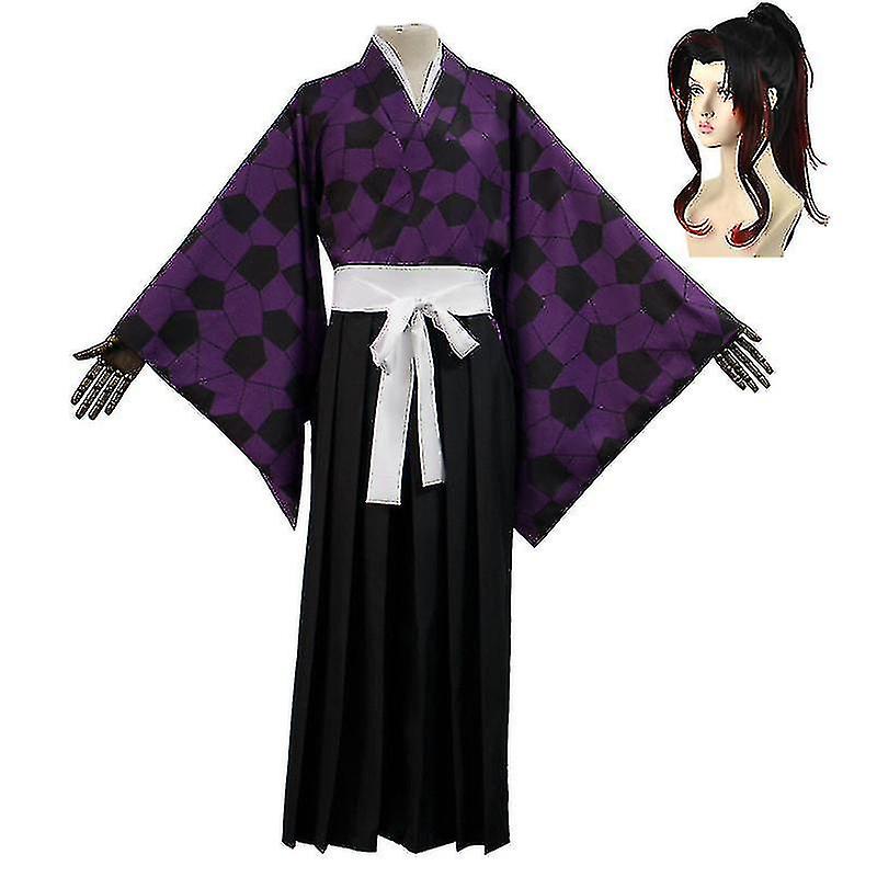 Demon Slayer Kokushibou Men Women Cosplay Costume Japanese Anime Ghost Family Carnival Party