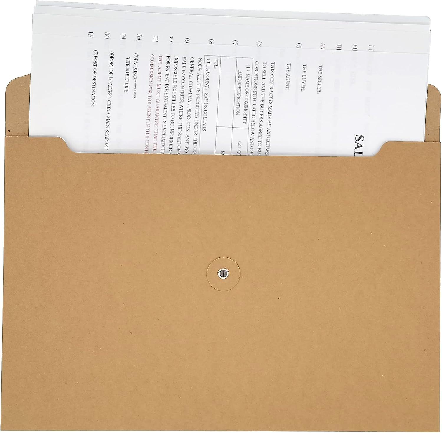 10 Pcs A4 Kraft String Envelope File Folders Organizer For Projects | Contracts | Bills (horizontal Version A4)