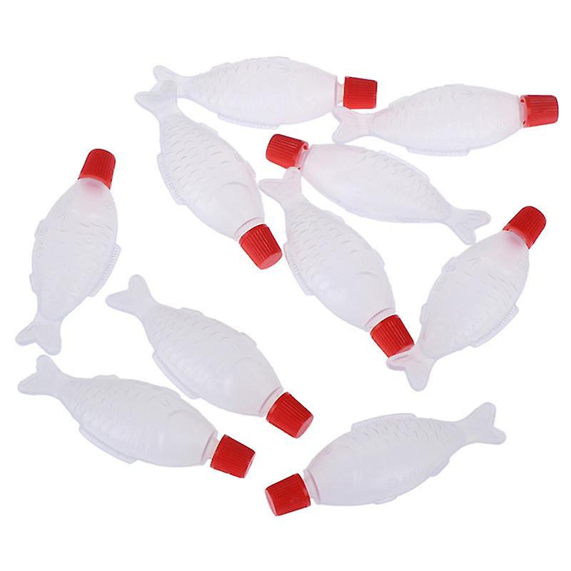 10Pcs/Set Creative Fish Shape Squeeze Bottle Cute Compact Plastic Condiment Bottle for Home