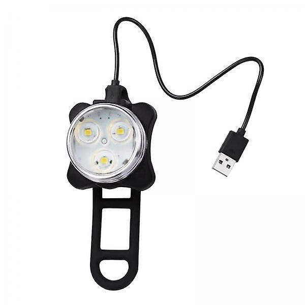 3xUSB Oppladbare Sykkel Lys Sett Hode Baklys Lampe Front Light