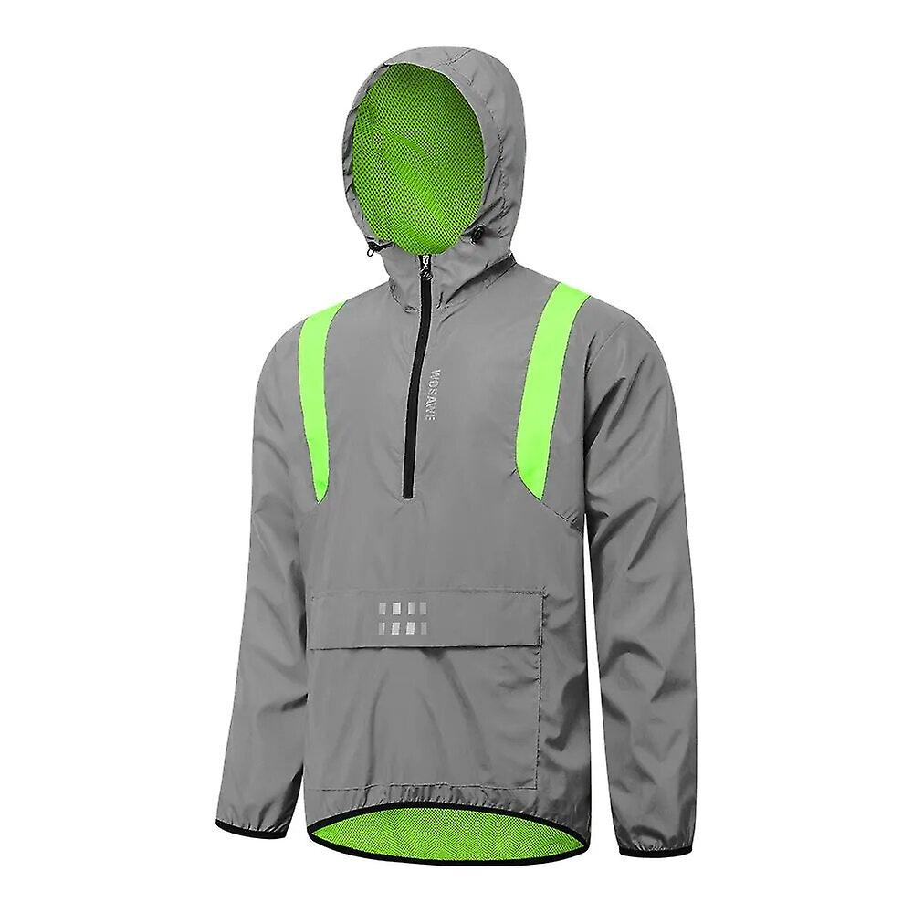 Wosawe Reflective Veste De Vélo Unisexe Entièrement Réfléchissante Veste De Course Veste De Cyclisme Imperméable Respirante Coupe-Vent