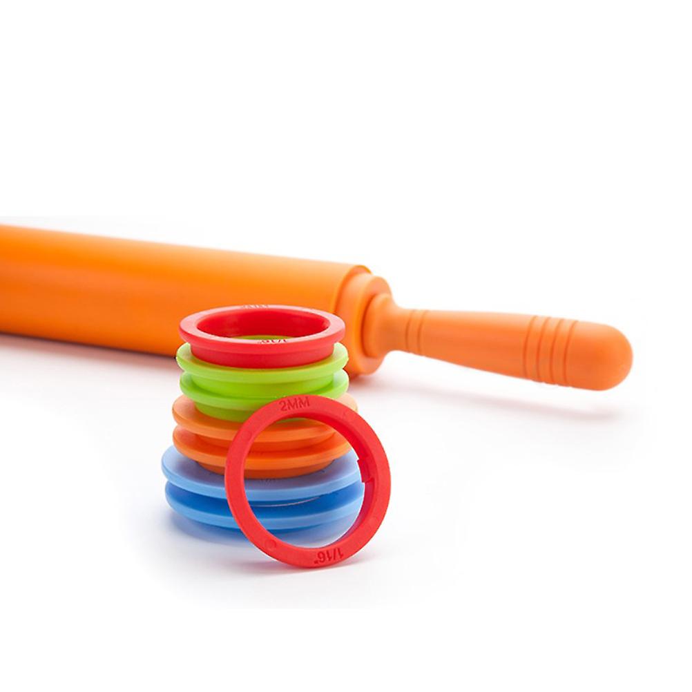 Adjustable Silicone Rolling Pin 45cm with 4 Spacers Non-Stick Baking Tool