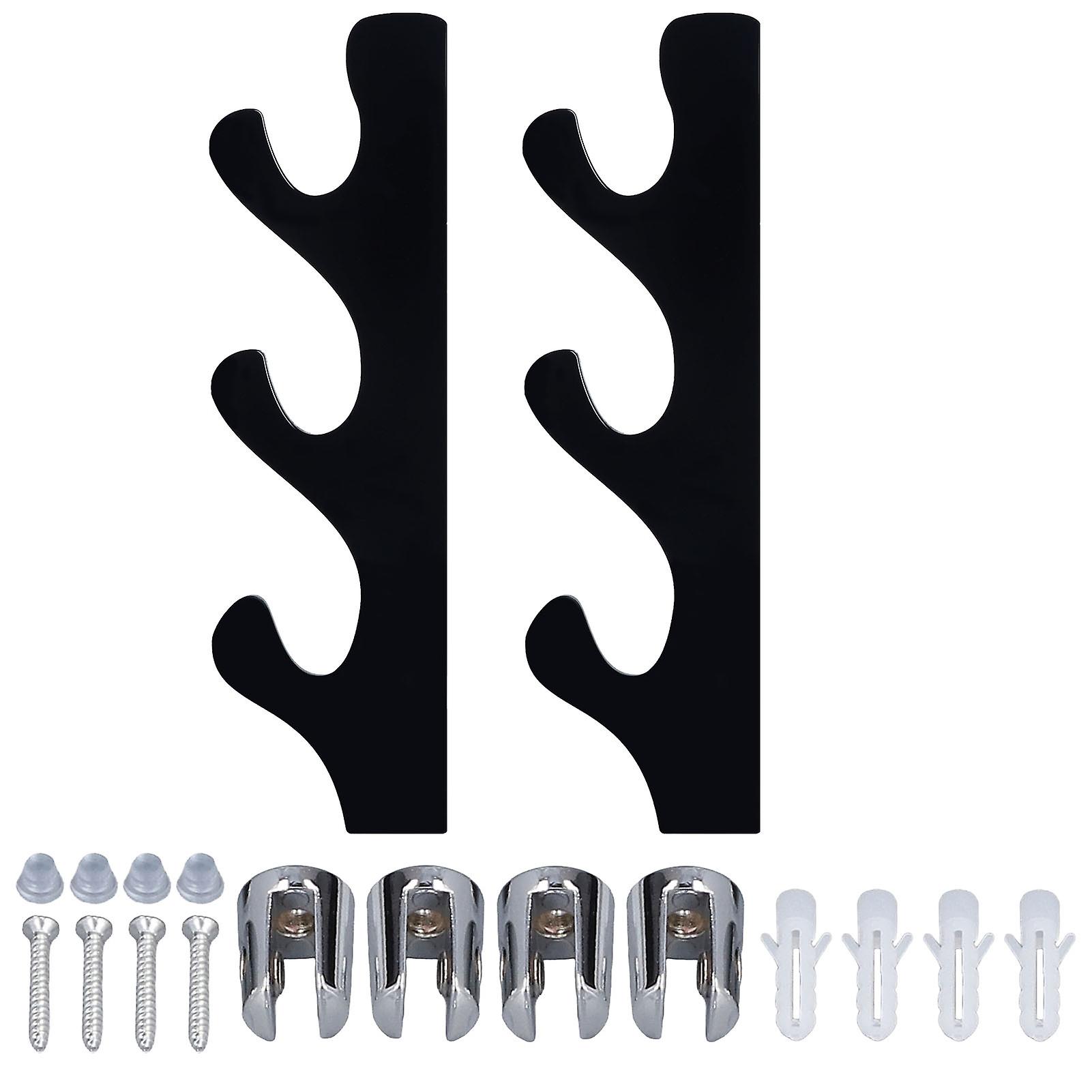 1 Pair Wall Mounted Sword Stand Acrylic Three Layer Wall Mounted Sword Display Stand Support for All SwordsBlack