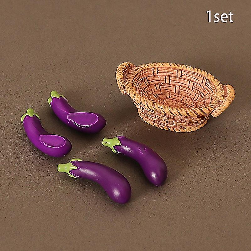 1/12 Dollhouse Simulation Vegetable Basket Set Dollhouse Mini Kitchen Decor