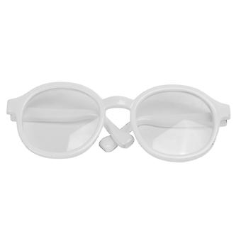 Haustier Brille Kunststoff Transparent Stilvoll Lustige Niedliche Haustier Sonnenbrille für Katzen und Hunde Halloween ZubehörWeiß