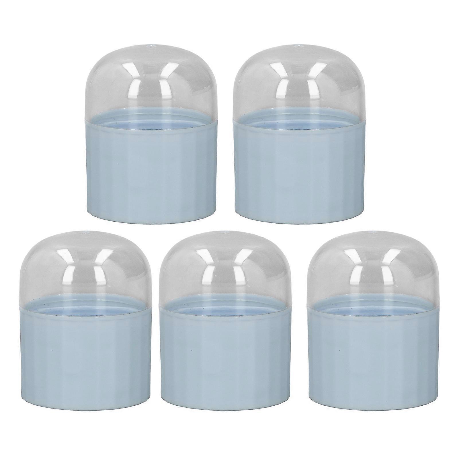 Makeup Sponge Case 5pcs Dustproof Transparent Blue Holder Stand