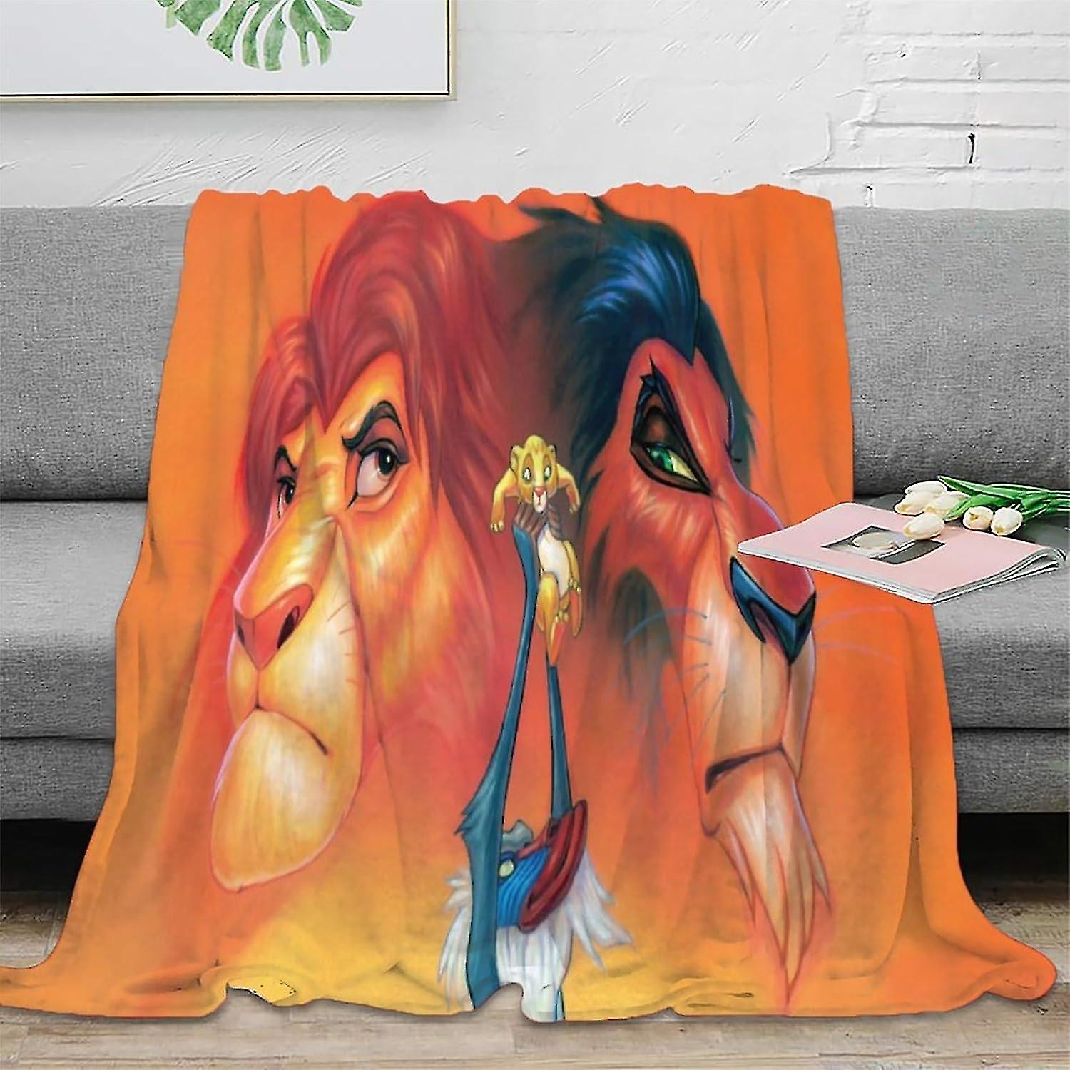 Lämmin leijonakuningas fleecehuopa pojille Lapset Fleecehuopa Heittopeitot vuodesohvalle sohva, pörröinen flanellifleecehuopa Lahja pojille Syntymäpäivä