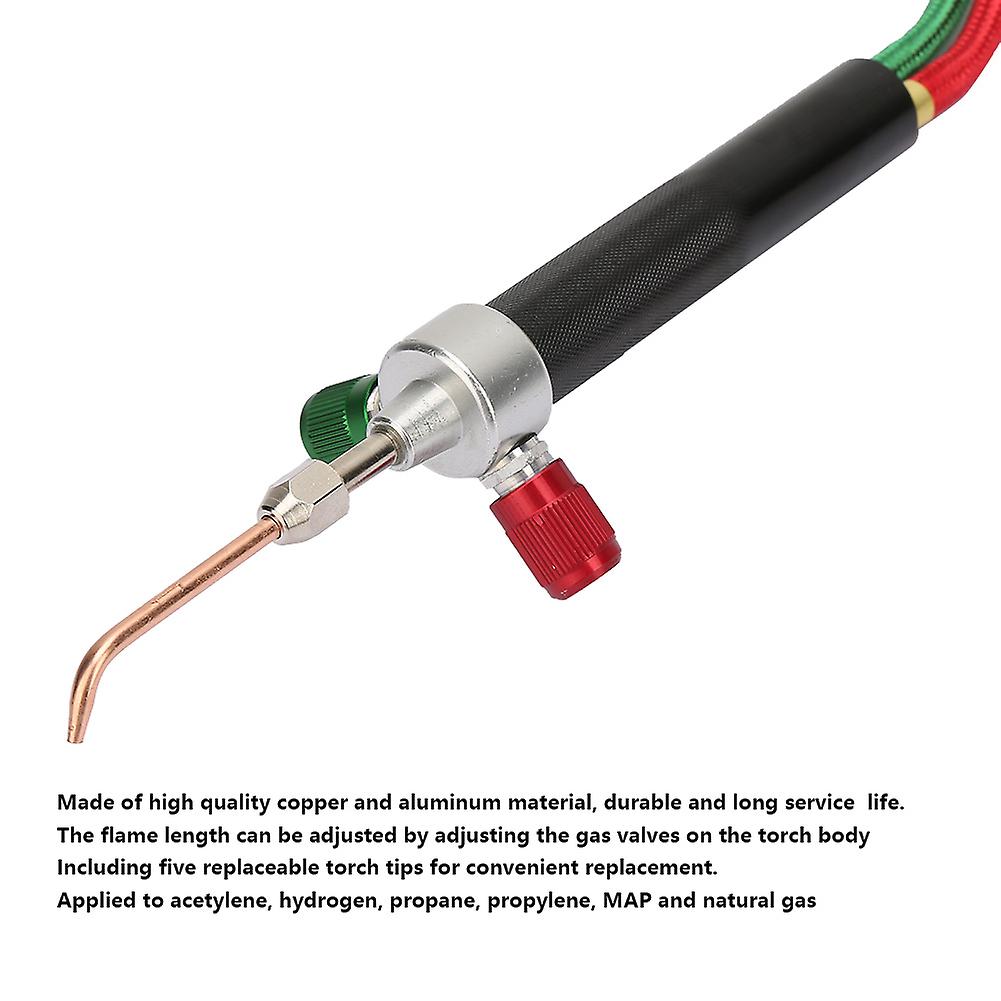 Mini Oxygen Gas Torch Kit 5Pcs Tips Copper Aluminum 6300℃
