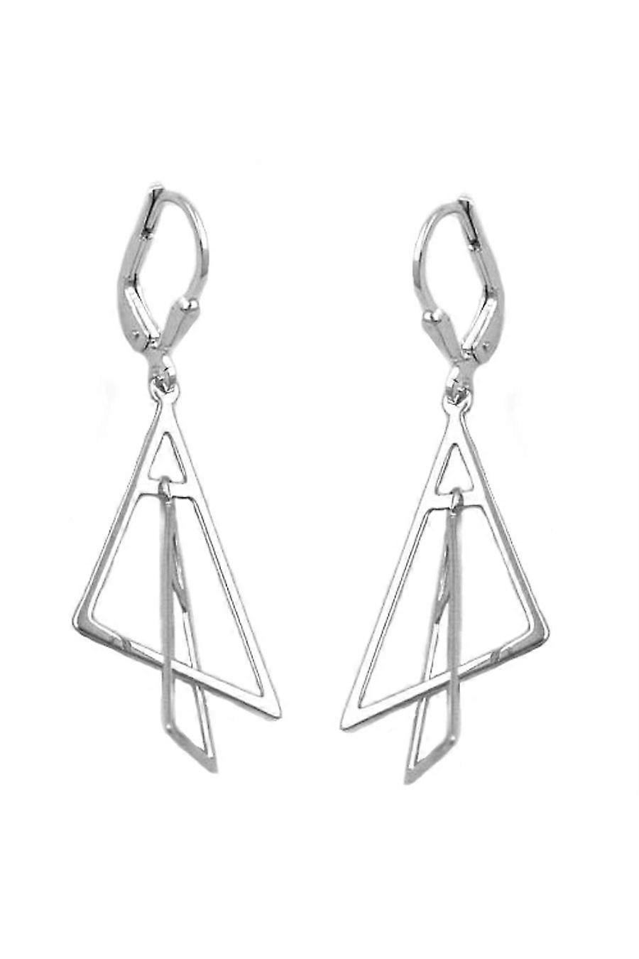 Leverback Earrings 2 Triangles Silver 925 - Gl90035