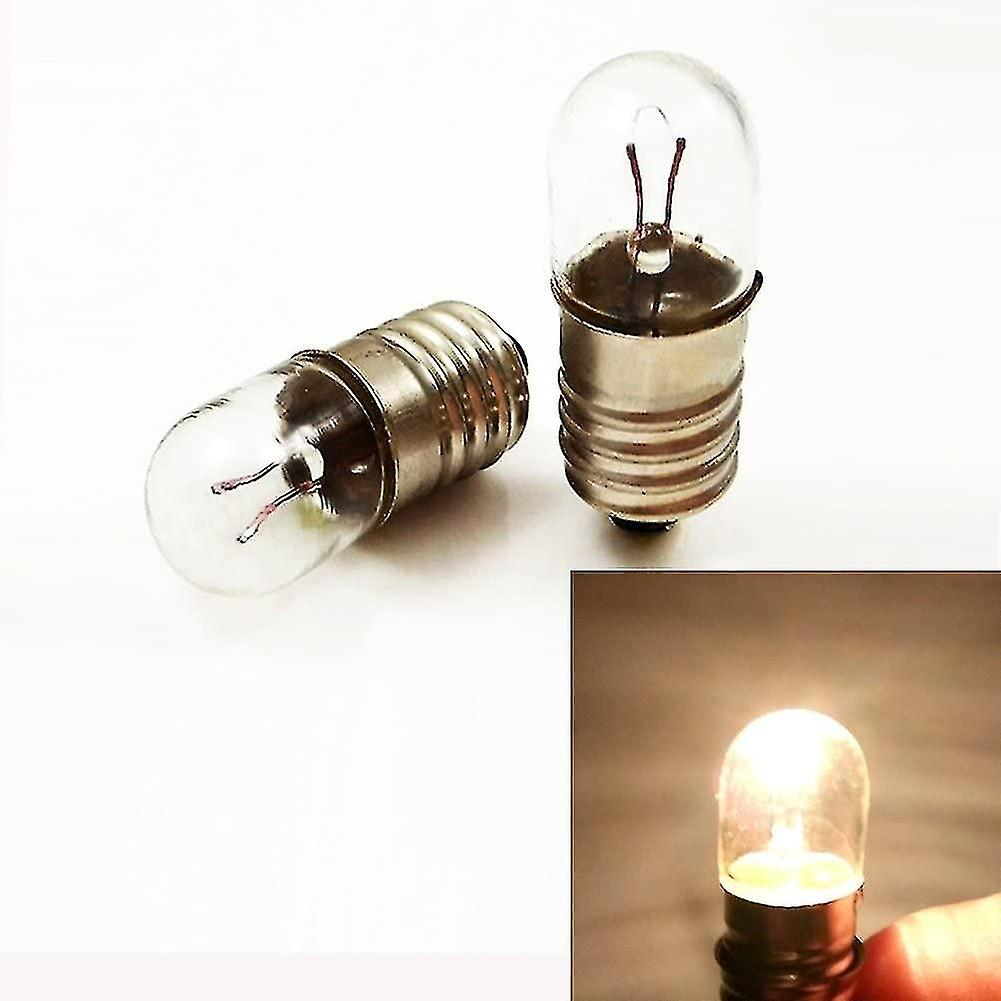 10x E10 12v 3w T10x28 light bulb micro screw base lamp warm white for DIY teaching experiments (10 p