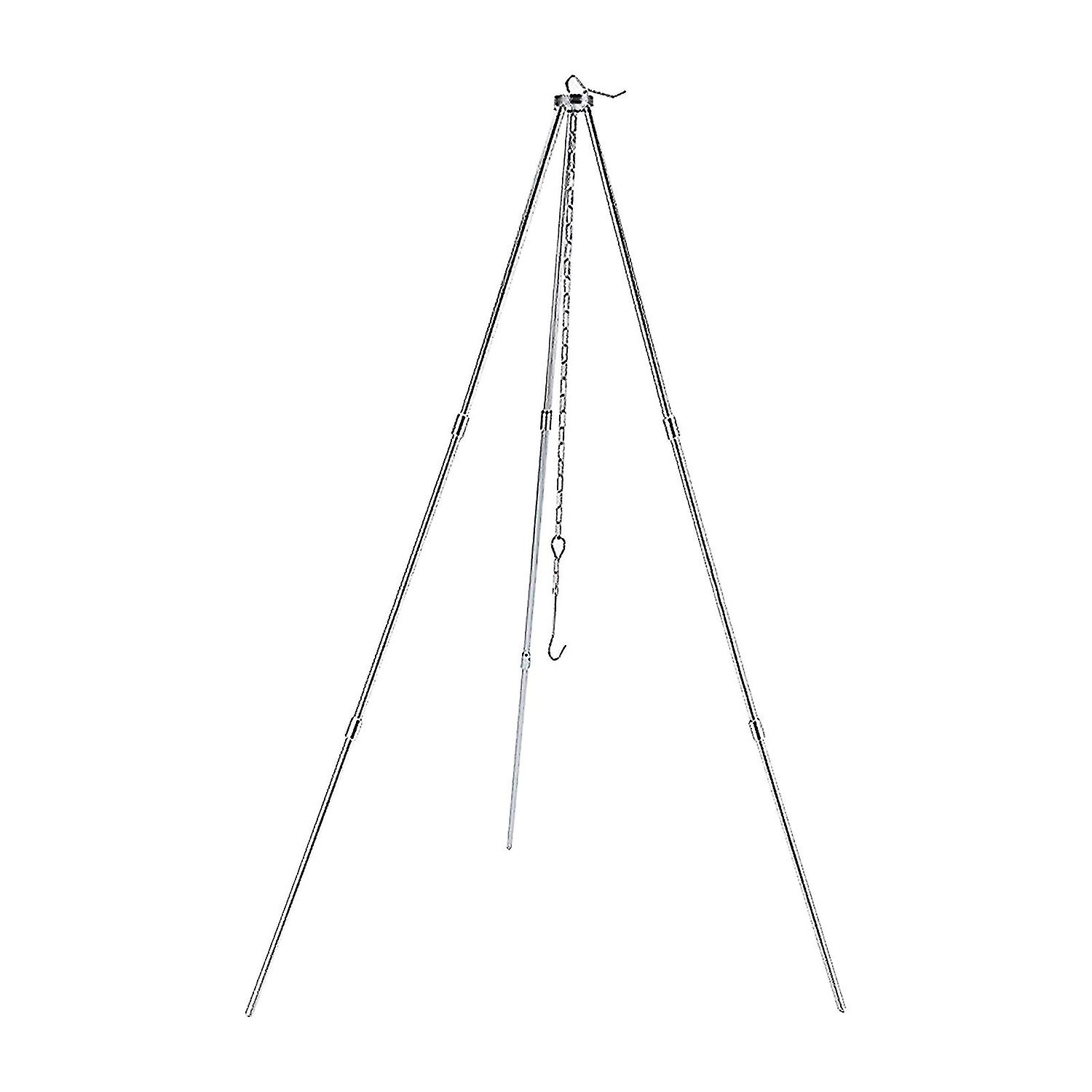 BBQ Tripod Frame with Chain and Hook Storage Bag Adjustable Height Camping Tripod Stand for Open Fir