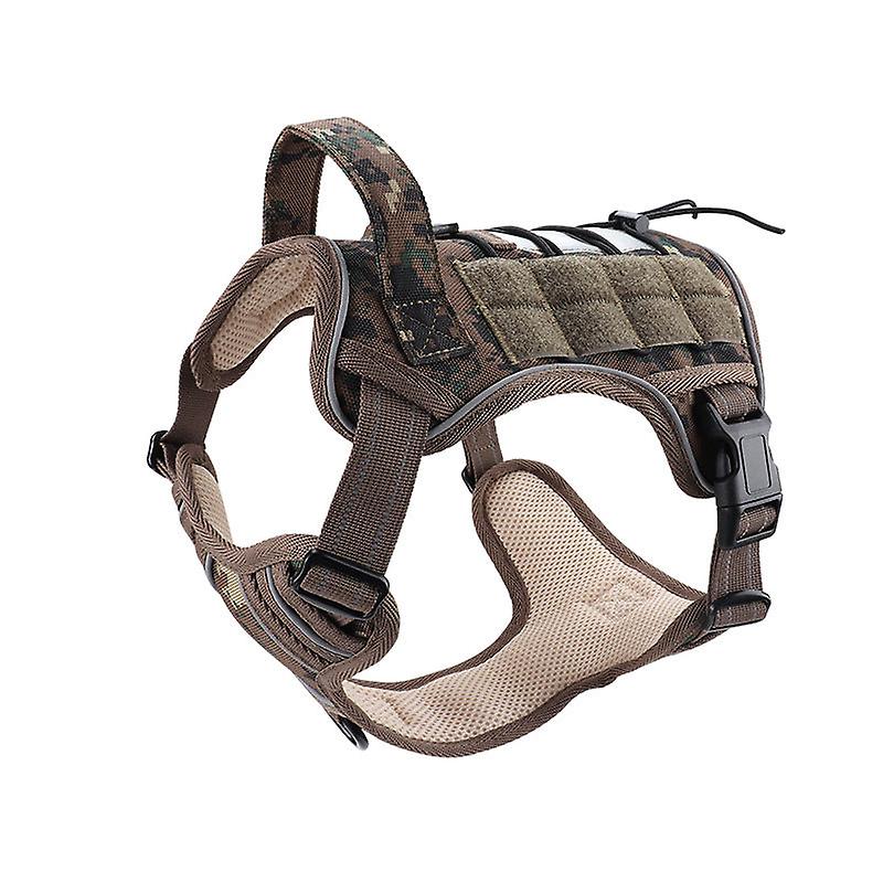 犬の胸ストラップ戦術的なカモフラージュ大型ペット用品密集体トラクションハーネス