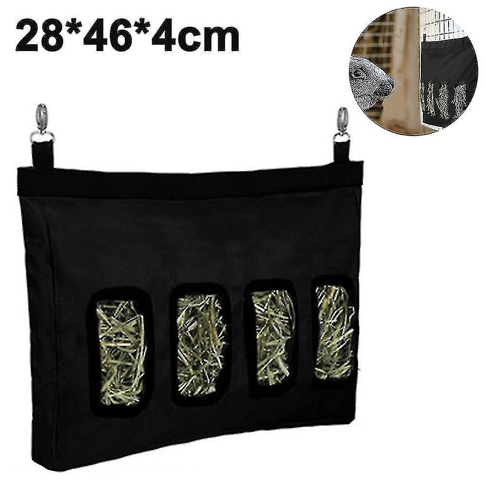 Good Quality Rabbit Hay Feeder Bag, Guinea Pig Hay Feeder Storage, Rabbit Feeder Black