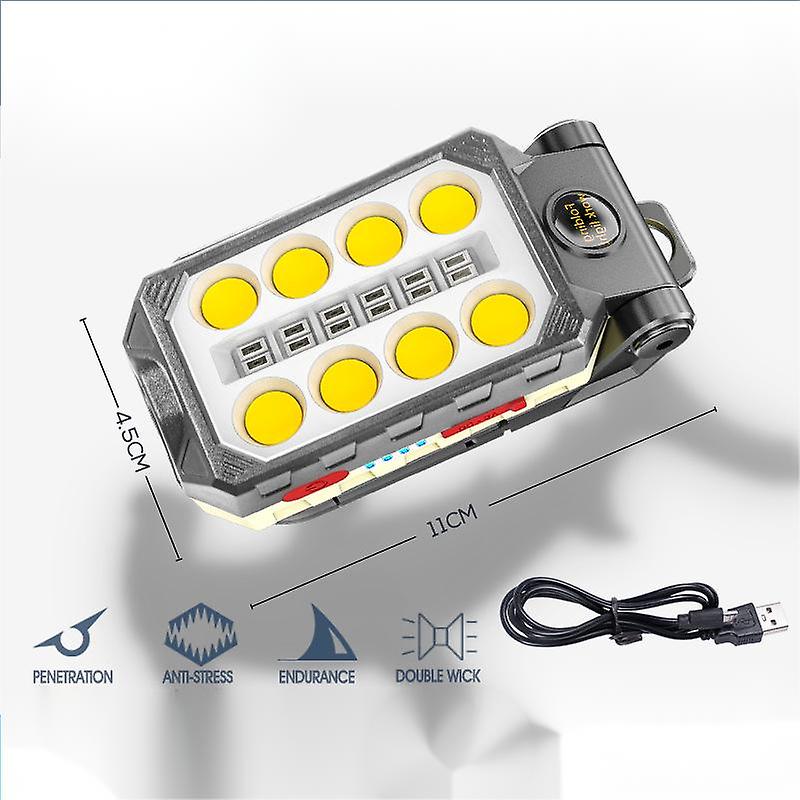 Foldable Cob Led Work Light Portable Usb Rechargeable Flashlight Waterproof Torch Magnetic Base Work Lamp Camping Light