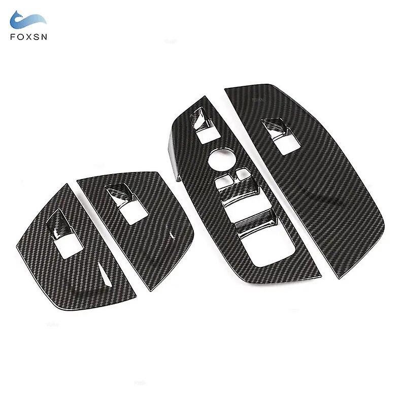 For Bmw X3 X4 G01 G02 2018 2019 2020 2021 Carbon Texture Window Lift Switch Buttons Control Panel Frame Cover Protective Trim