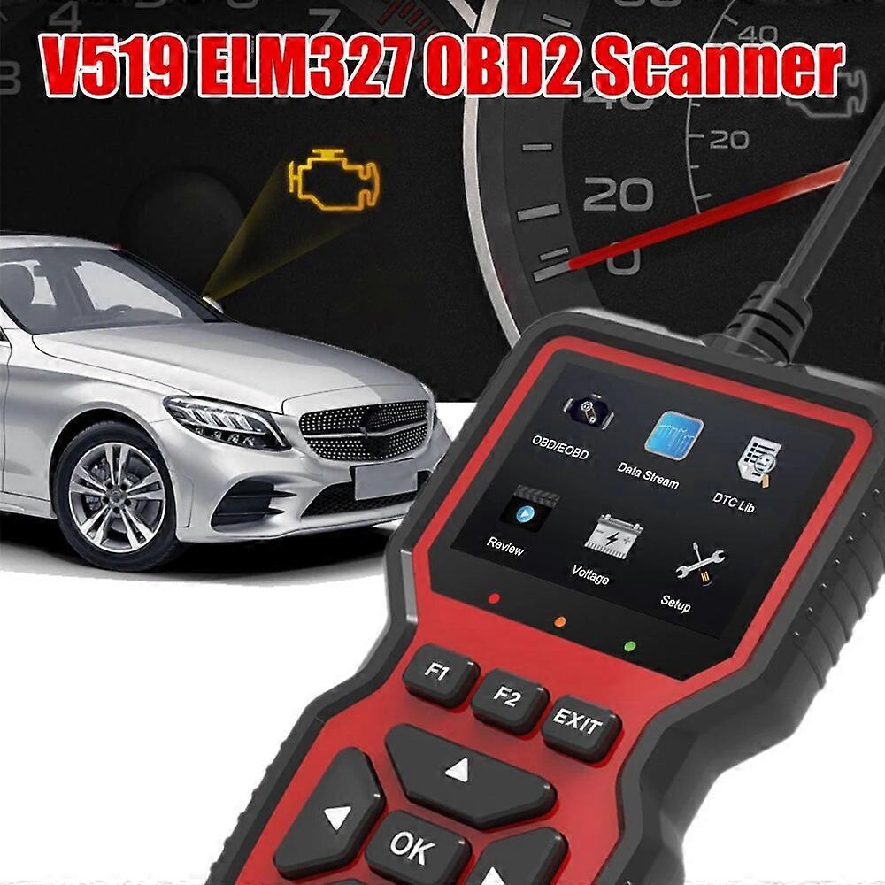 12V Car Ignition Battery Tester V519 ELM327 OBD2 Scanner OBDII Diagnostic Tools Code Reader Instrument Detector Auto Accessories FN9U8255