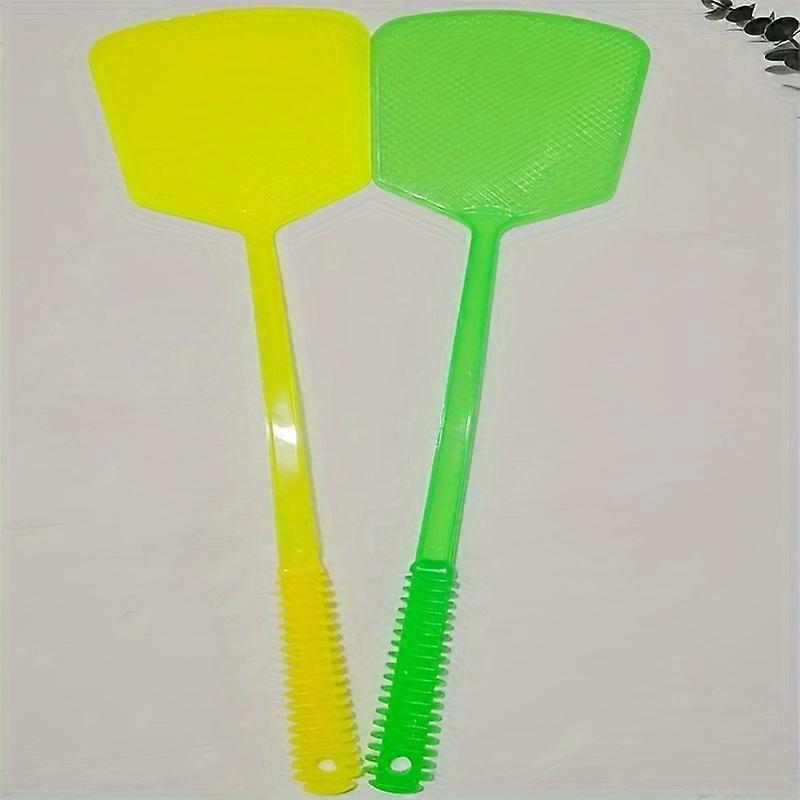 4-Piece Durable Plastic Fly Swatters With Long Handles - Thick, Non-Electric Mosquito & Insect Killer Tools