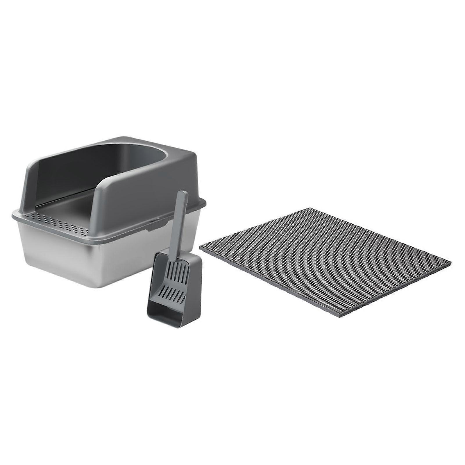 Κουτί απορριμμάτων γατών αντι πιτσίλισμα γατών Pant φορητό Bedpan Semi κλειστό σκούρο γκρι