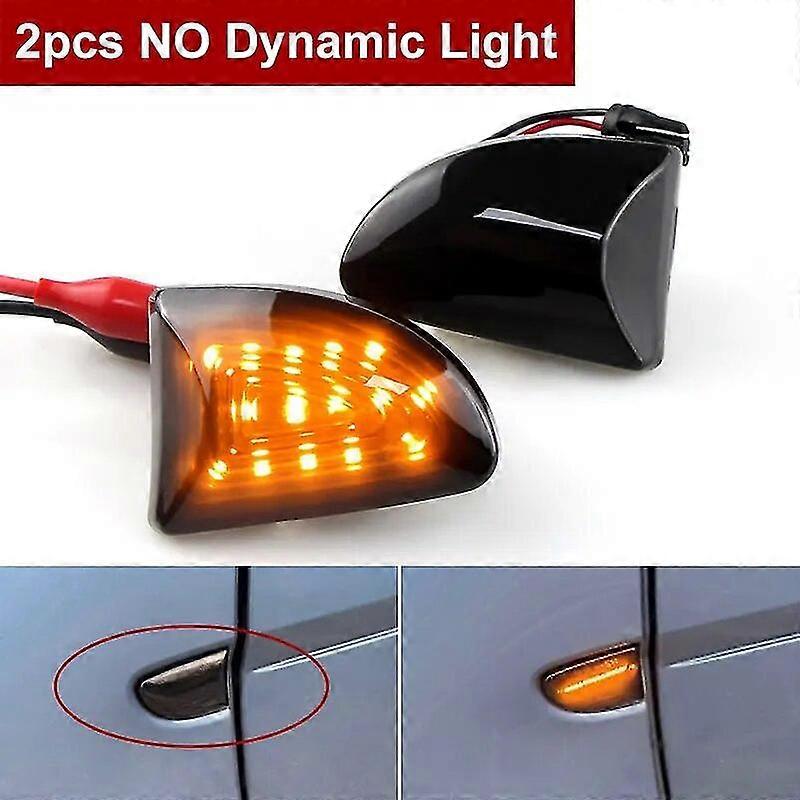 2pcs Smoked Lens Amber Led Dynamic Side Marker Light Turn Signal Lights For Smart Fortwo W451 Coupe/cabrio