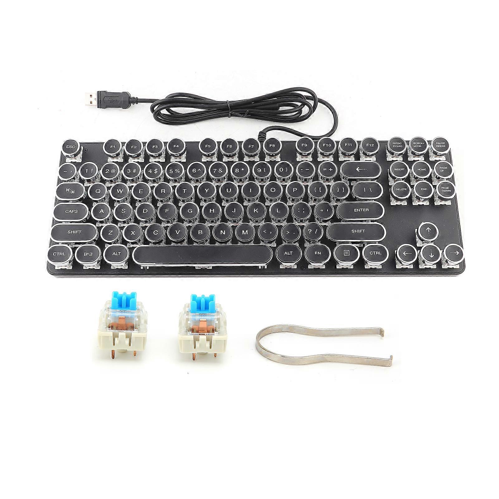 Punk Mechanical Keyboard 917 with Vintage Round Cap for PUBG Internet Cafes Computer Accessory