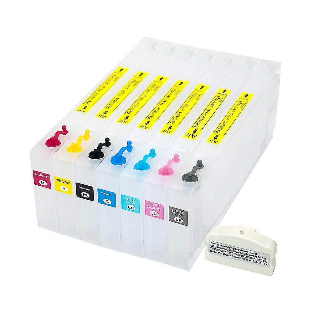 hg 7 Color 300ml T544 T5441-T5447 Refillable Ink Cartridge For Epson Stylus Pro 7600 9600 Printer with Chip Resetter