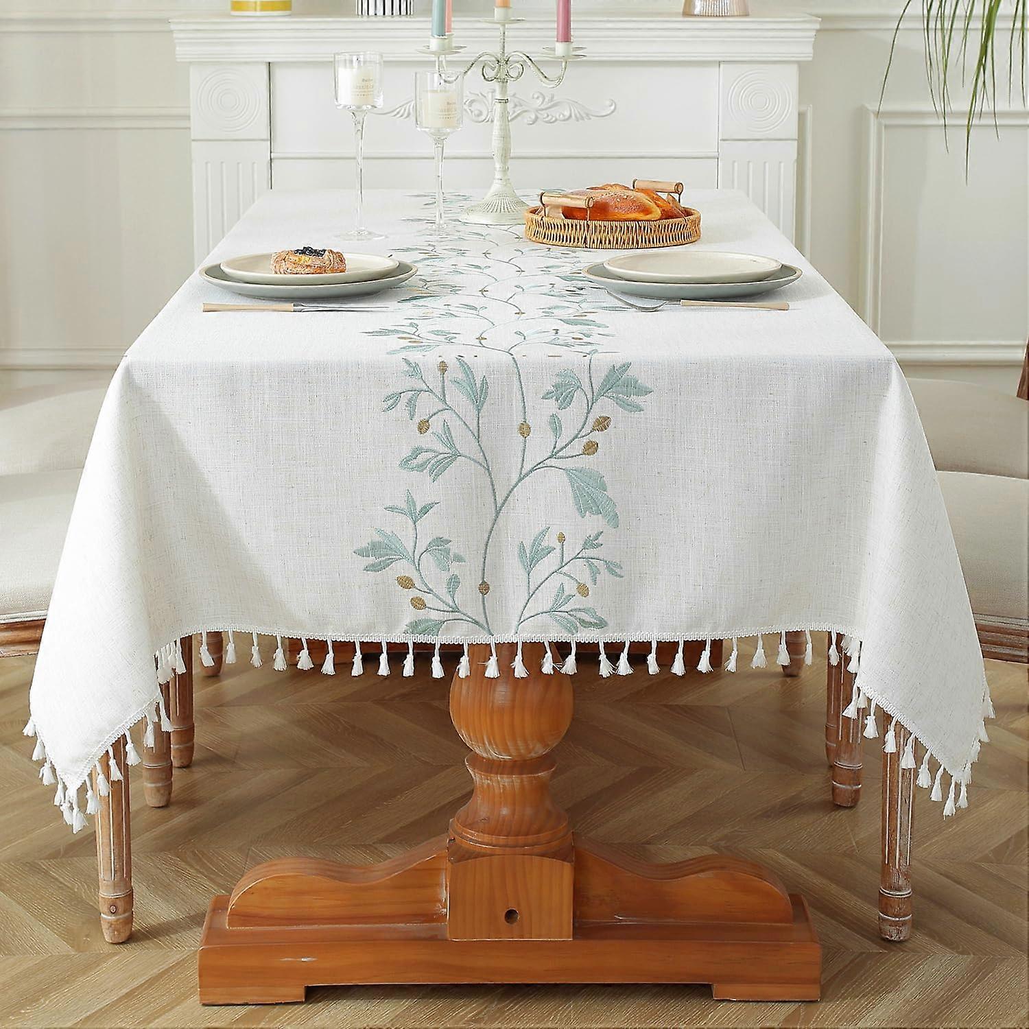 Rectangle Table Cloth Wrinkle Free  Farmhouse  Linen