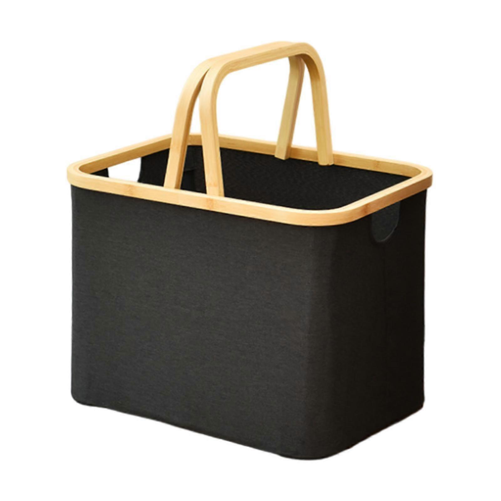 Foldable Storage Basket Large Versatile Storage Basket for Dorm Clothes Toys black