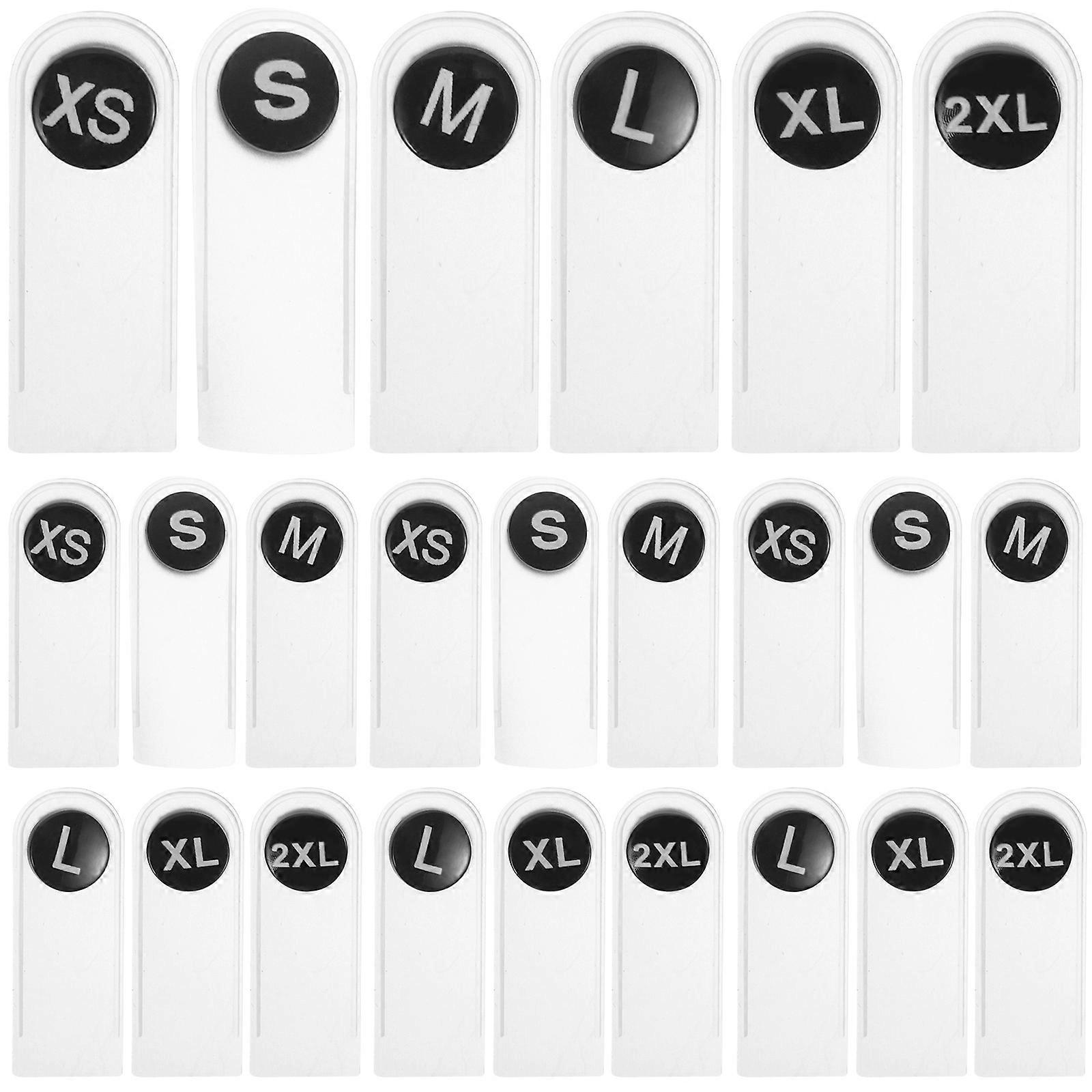 60pcs Clothing Size Labels Button-like Garment Size Tags Round Clothing Size Display Labels