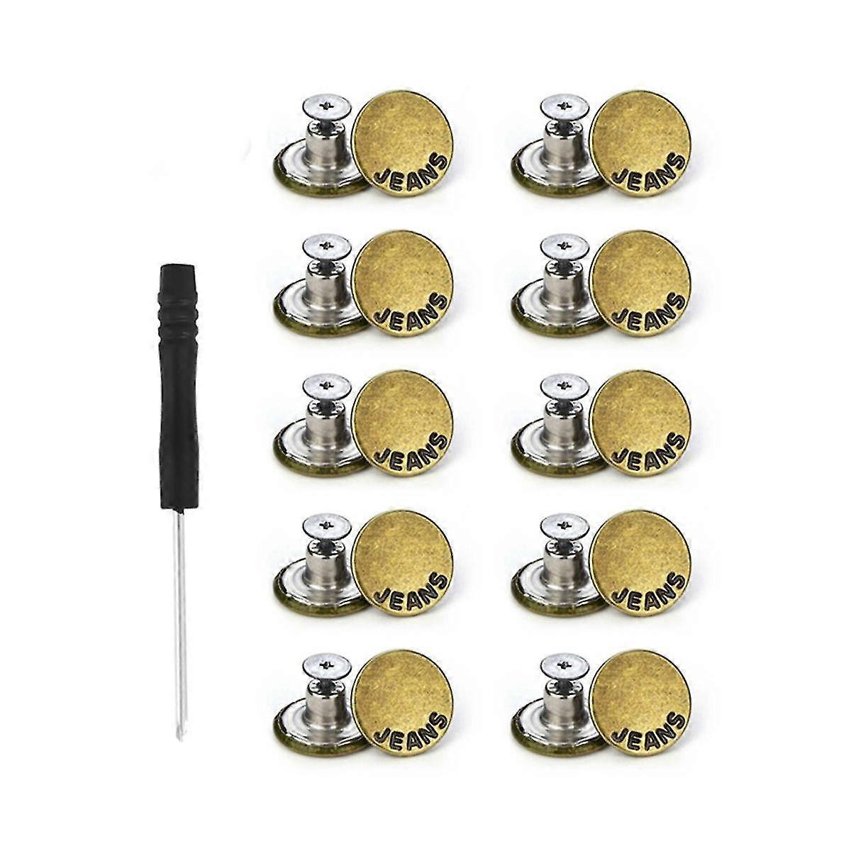 100 Pack Jeans Button Replacement 17mm Removable Jeans Button Accessories