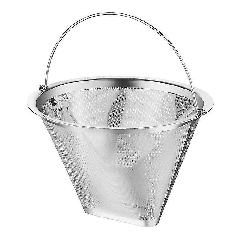 Filtre à café conique réutilisable en acier inoxydable avec poignée