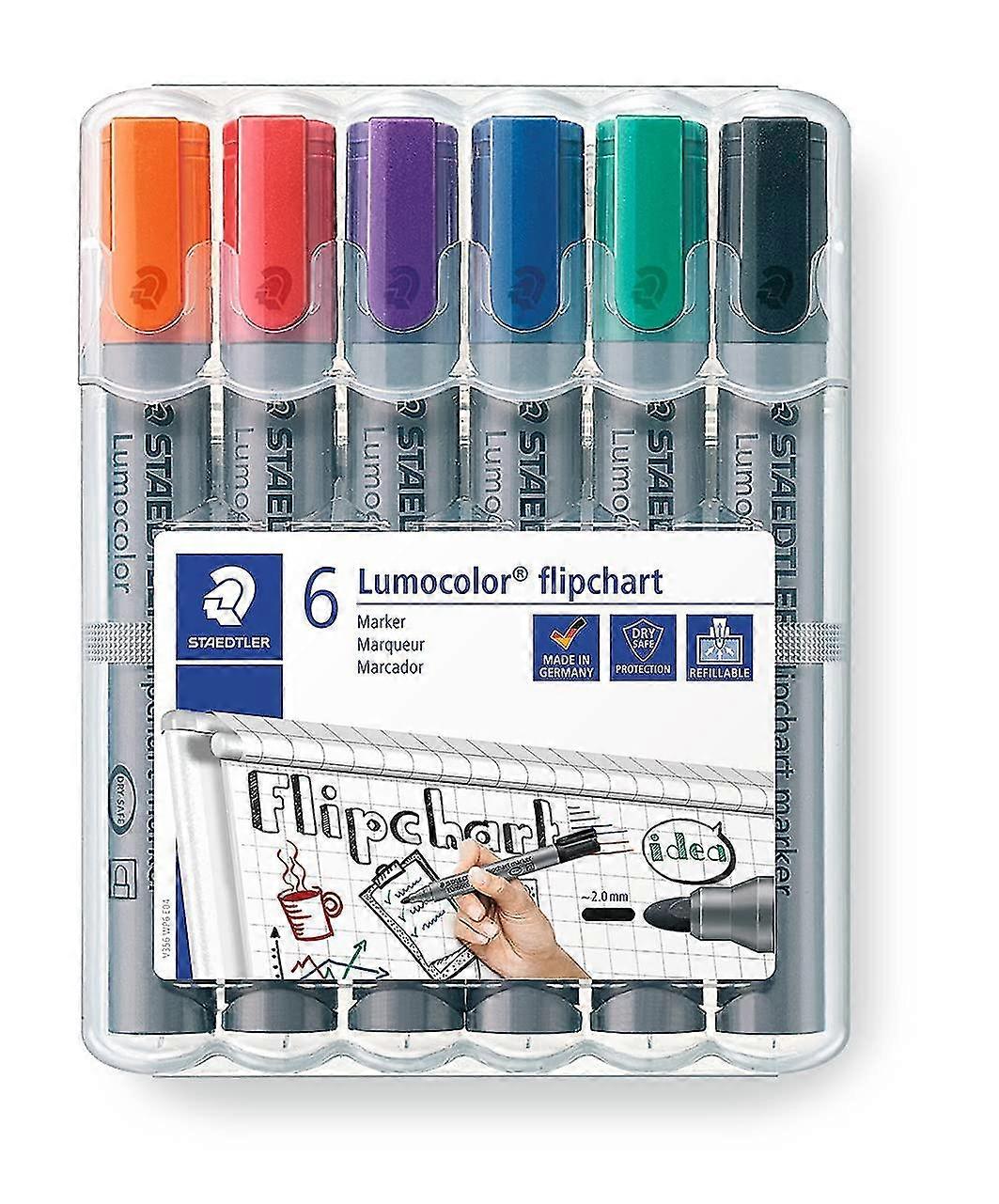 Flipchart Markers - Assorted Colours (Pack of 6)