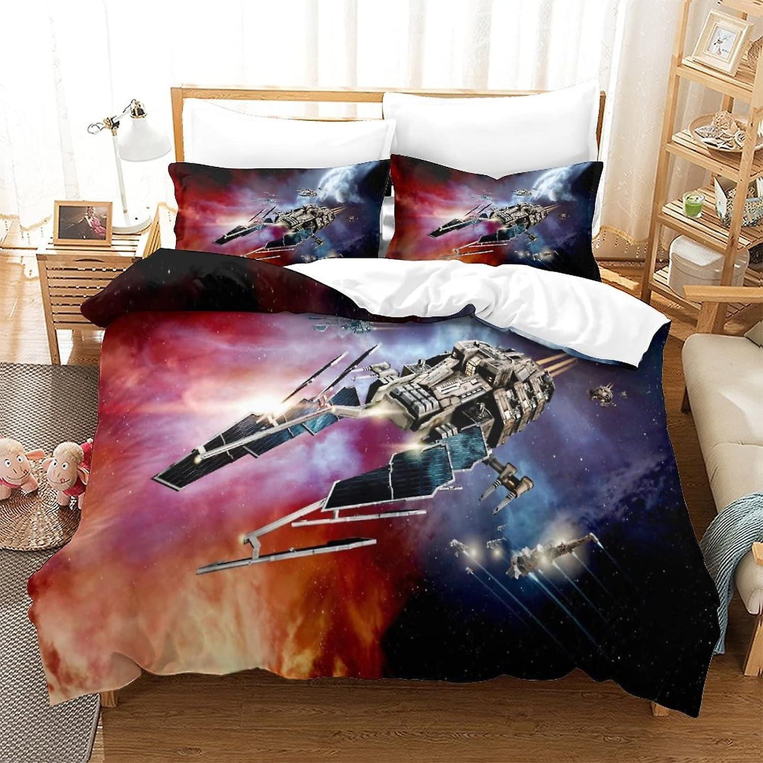 Star Wars Poszwy na kołdrę Zestaw poszewek na kołdrę D Filmy science fiction, zapięcie na zamek błyskawiczny Miękki zestaw pościeli dla dzieci Nastolatki g 135 * 200 CM