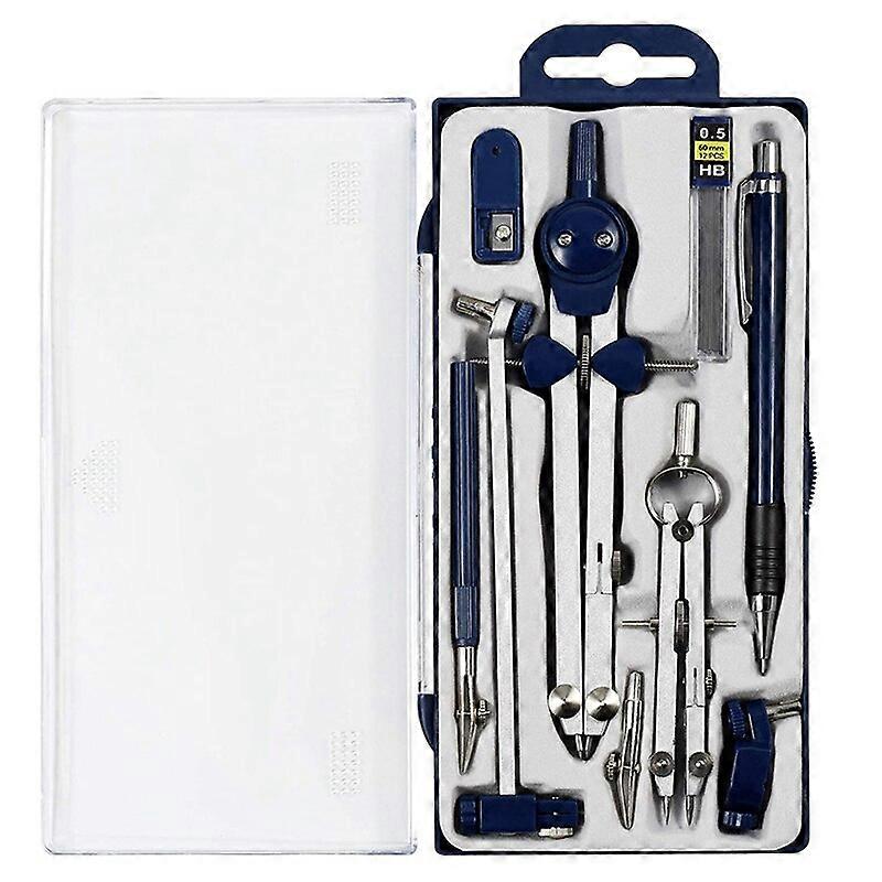 9Pc Geometry Set Metal Compass Geometry Precision Tool For Student Circle Drawing Tool And Architecture Drafting Kits