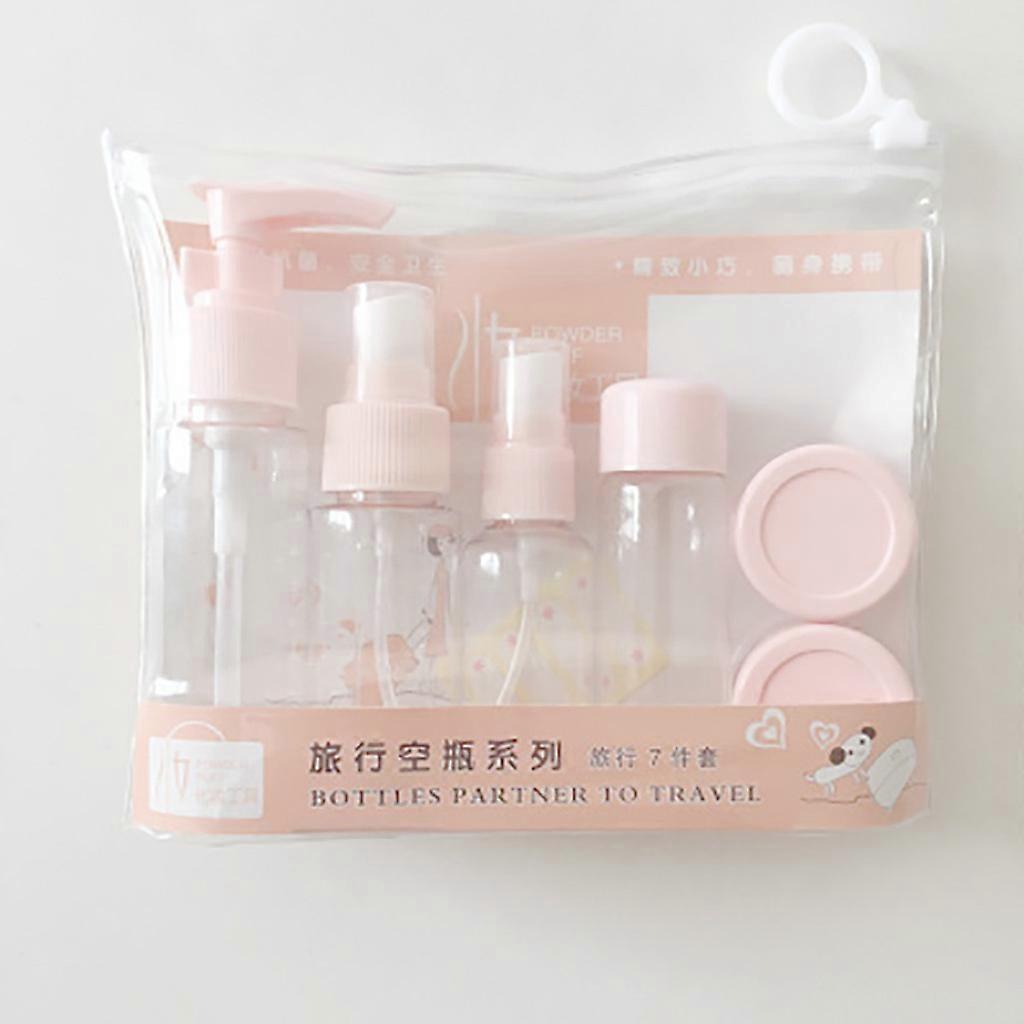 Perfume 7-Pack Plastic Empty Travel Bottles 2oz Toiletry Cosmetic Refillable Containers