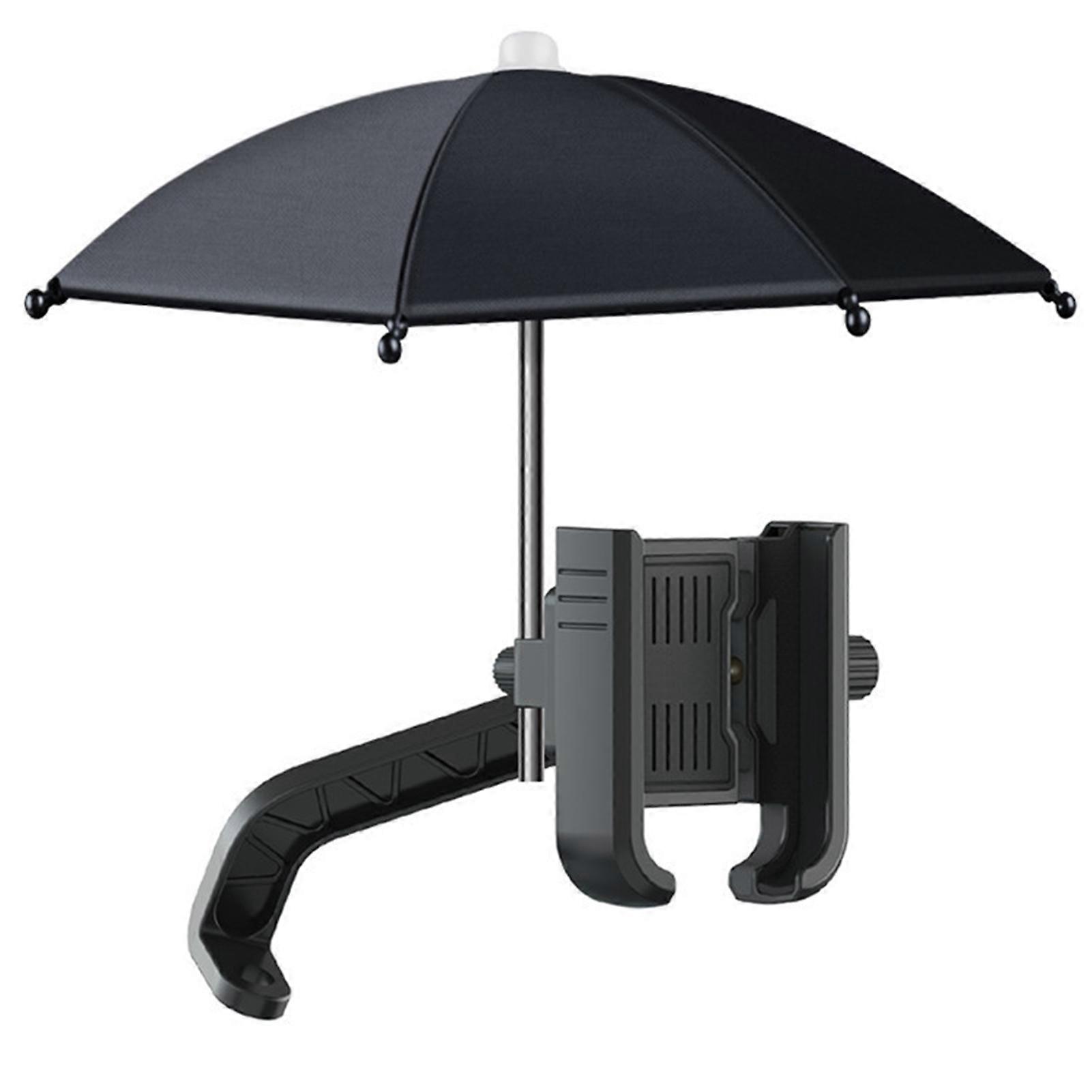 Bike Phone Mount 360 Degree Rotation Shock Absorption Universal Motorcycle Cell Phone Navigation Support with Umbrella for Riding