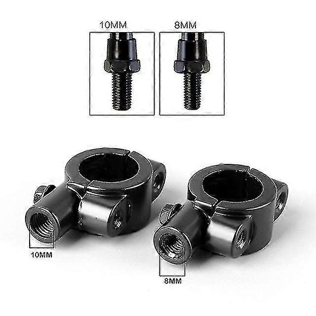 Qx 1pcs Universal Motorcycle Handle Bar Mirror Mount Holder Rearview Handlebar Mirror Clamp Brackets Adapter Accessories