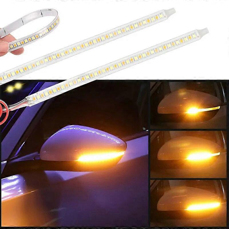 2xCar Rearview Mirror Indicator Lamp DRL Streamer Strip Flowing Turn Signal LED Light Source For Rearview Mirror Indicator Lamp