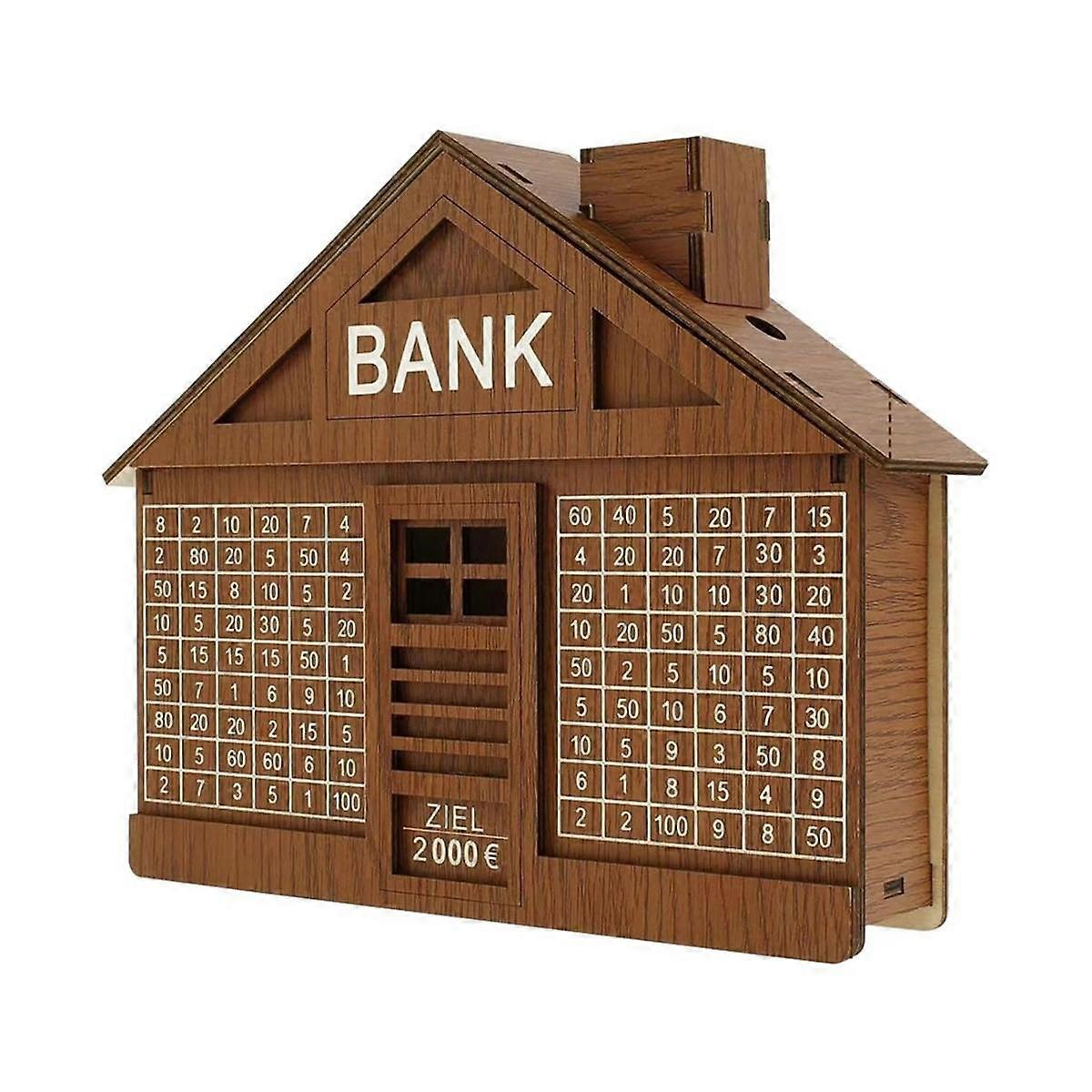 Wooden Piggy Bank for Adult Kids, Money Box with Counter, Money Saving Tin, Reusable Money Box