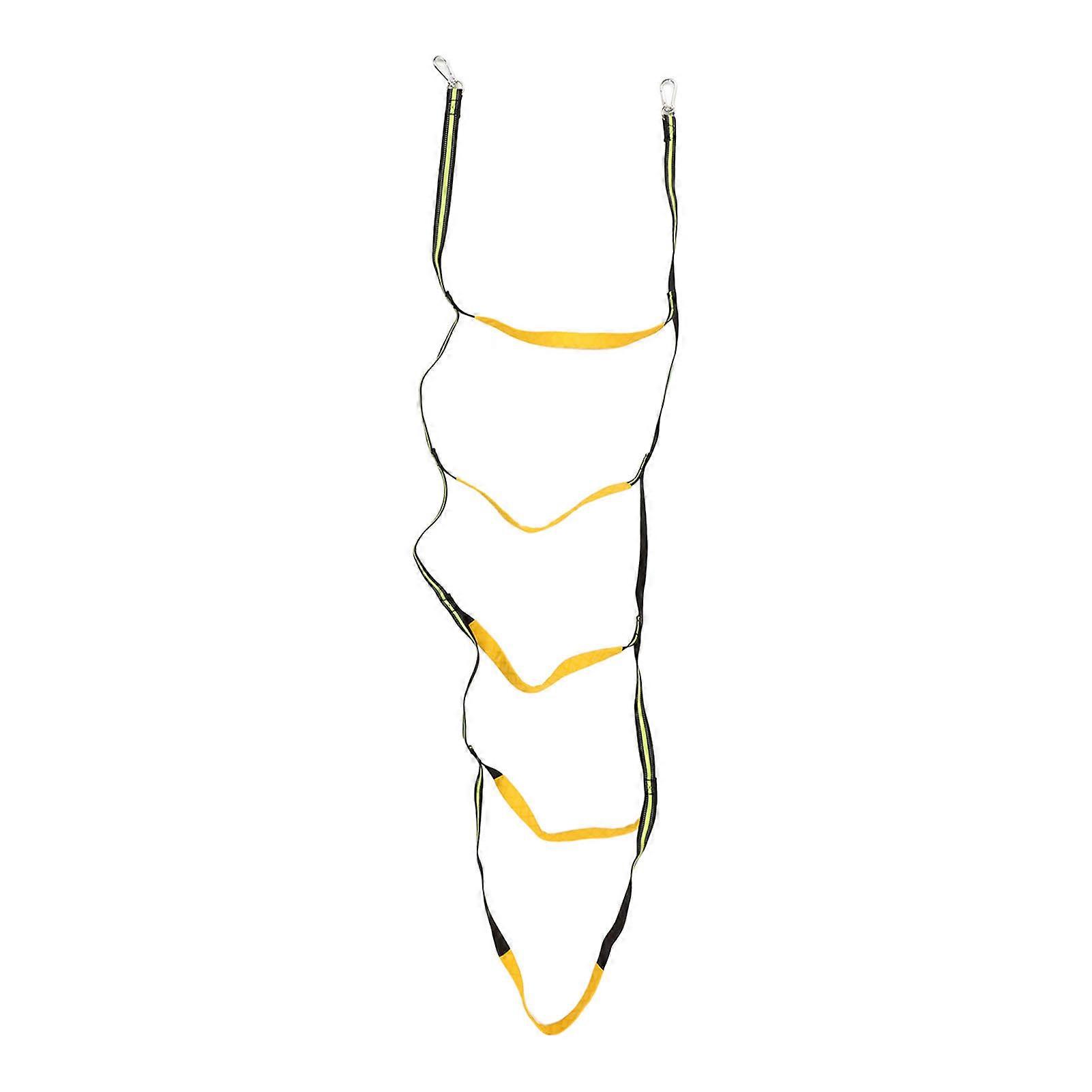 5 Steps Boarding Rope Ladder Portable Universal Boat Rope Ladder with Climbing Buckle for Inflatable Boat Kayak Green