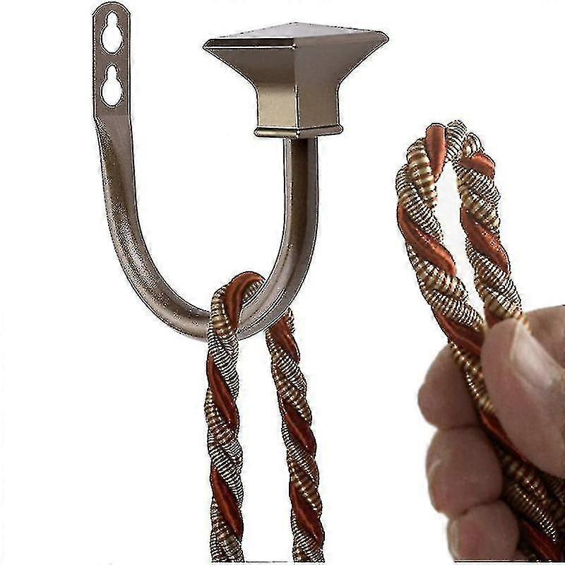 2 Pcs Square Metal Decorative Holdbacks Tiebacks Compatible With Bedroom, Office