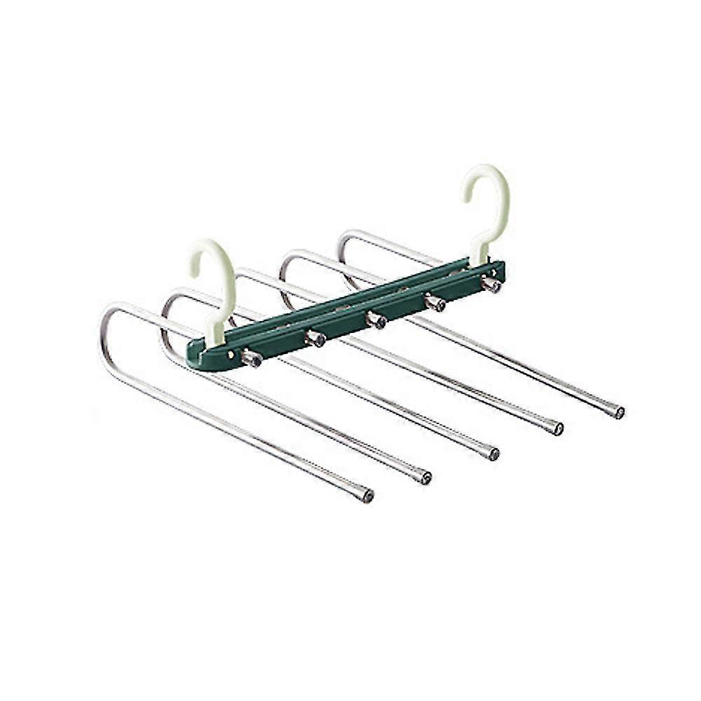 Pants Hangers Multi-layer Hanging Pants 5 In 1 Pants Rack Stainless Steel Pants Hangers Folding Storage Rack Space Saver Storage For Trousers Scarf Ti