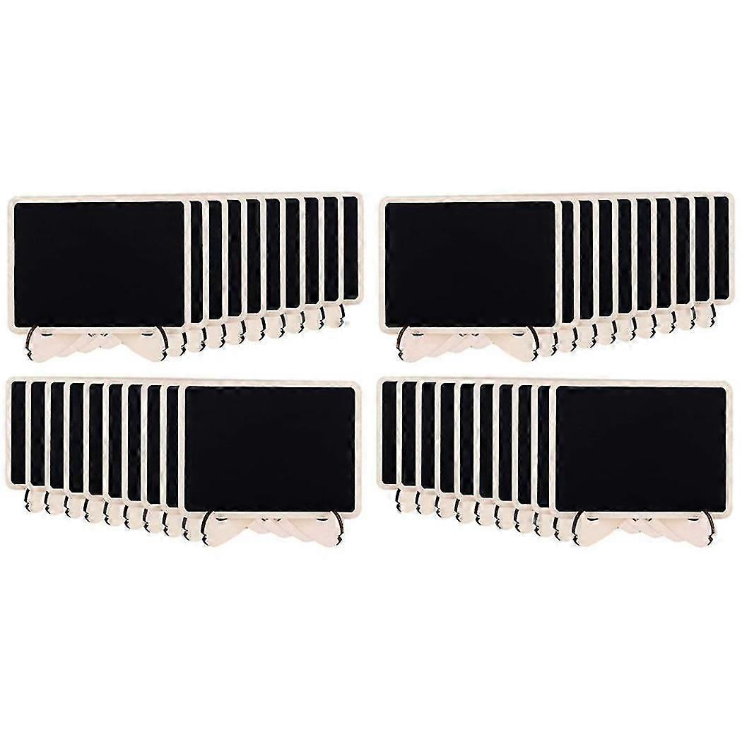 Wood Mini Chalkboards Signs With Support Easels, 40 Pack