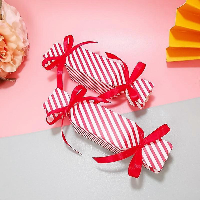 50pcs Candy Box Creative Stripes Paper Candy Box Creative Wedding Candy Box