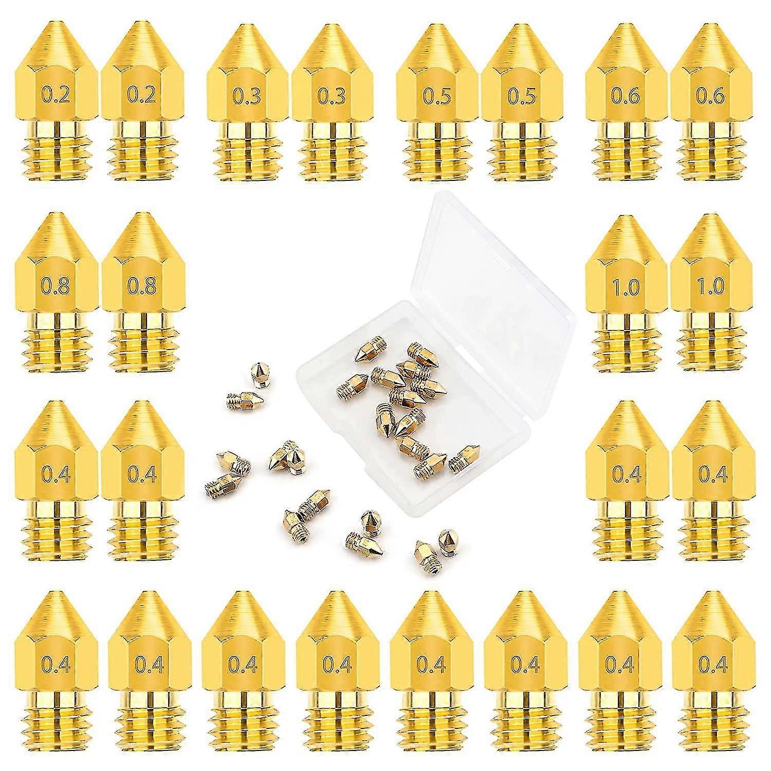 24pcs Extruder Nozzles 3d Printer Nozzles For Makerbot Creality Cr-10 Ender 3 5
