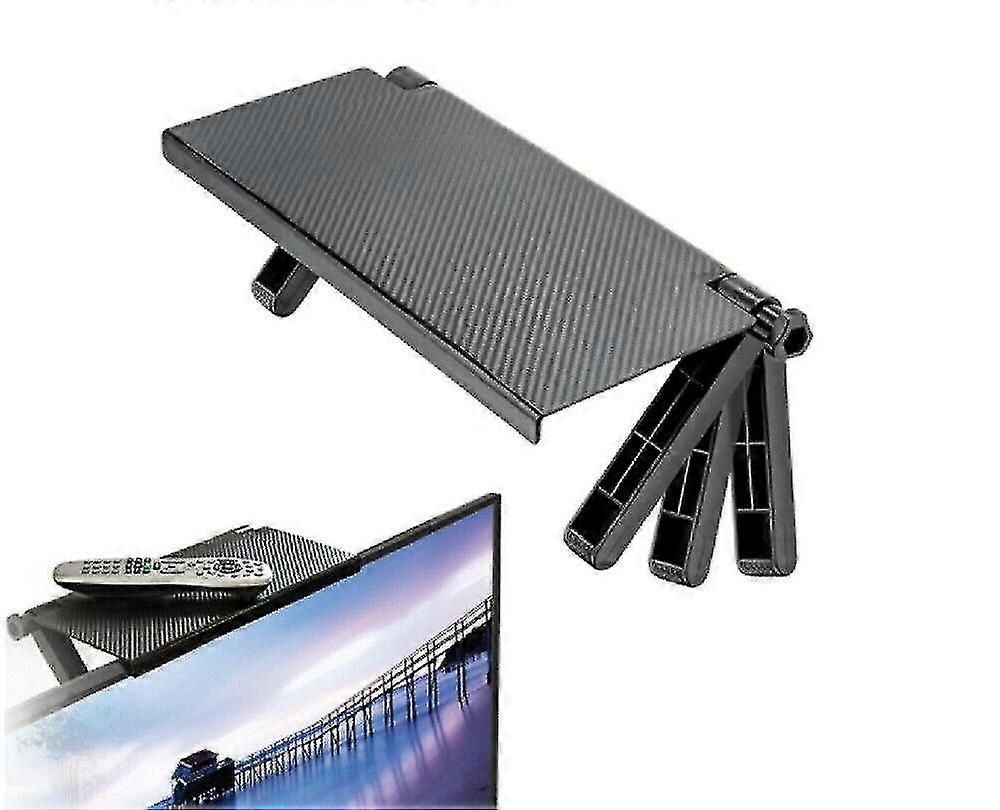 Tv Screen Caddy Top Shelf Desktop Adjustable Storage Rack Holder